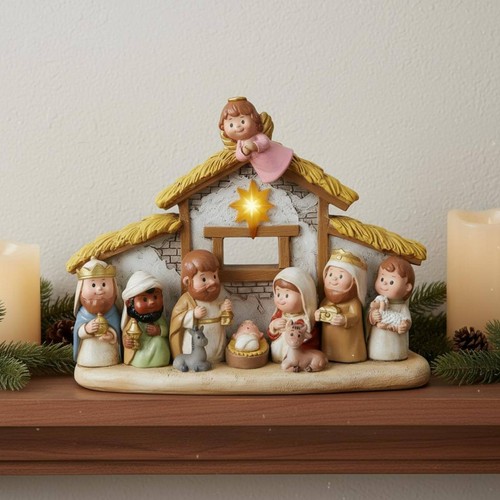 Presepe con stella luminosa - presepe,