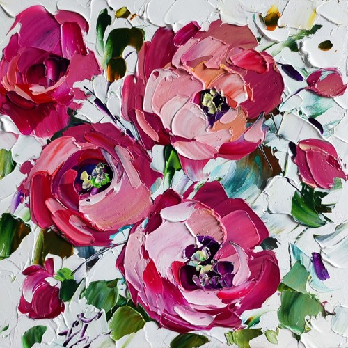 Original oil painting rose - original,