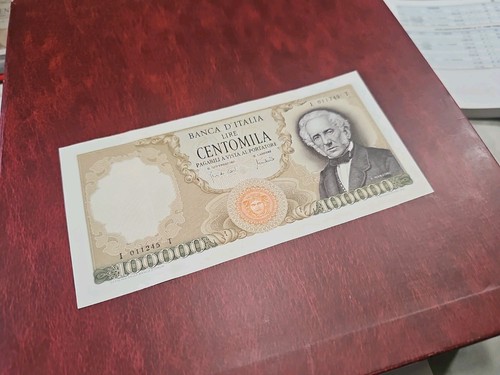 100000 lire manzoni decr - 100000,