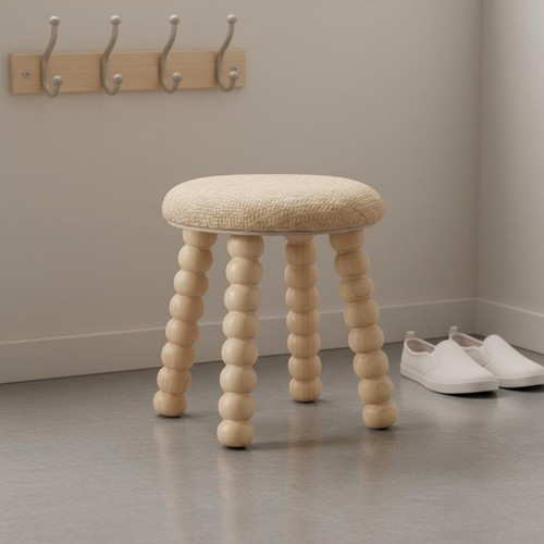 Sgabello rotondo legno - in,