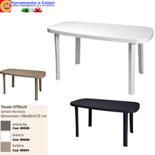 Tavolo Rettangolare Giardino Esterno Interno 136x82x72 Bianco Antracite Tortora