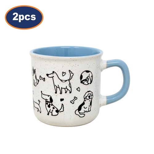 Stoneware coffee mug set dog - mug,