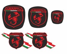 Kit loghi adesivi GRANDE PUNTO ABARTH/ GPA COPRILOGHI NERO-ROSSO
