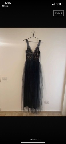 Abito nero tulle - nero, con