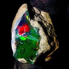 Opale naturale, opale di fuoco nero pietra preziosa grezza, opale etiope grezzo 20,5 ct 20x19 mm