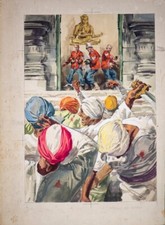 AVERARDO CIRIELLO ILLUSTRAZIONE POSTER  FILM  3 SERGENTI DEL BENGALA 1964