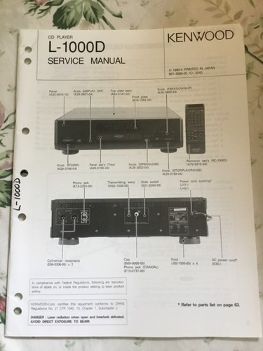 Kenwood 1000d manuale di - l-1000d,