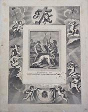 Antica Stampa Stazione VII Via Crucis Feliciani Ludovico Gesù Epoca '700 rara