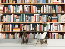 Fotomurale libri blu rosso