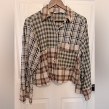 ZARA Women's Plaid Wide Sleeve
