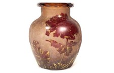 Vaso Sfera Vetro Satinato Legras Montjoye Fiori Art Nouveau Inizio Xx Siecl