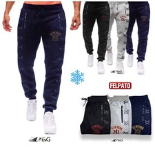 PANTALONE TUTA NY FELPATO POLSINI TASCHE ZIP SPORT PALESTRA JOGGING CACCIA PESCA
