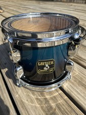 Raro tamburo 8" Gretsch Catalina Ash Tom + morsetto Gibilterra blu dissolvenza nero