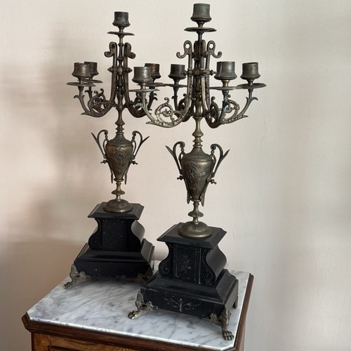 Coppia antichi candelabri - coppia, di