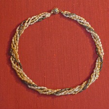 Collana girocollo torchon con perle di fiume e susta in oro 8ct #eBayDonaPerTe