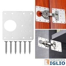 Piastra di Riparazione per Cerniere Ante Mobili Cucina Armadi con Viti per Legno