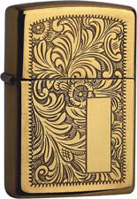 ZIPPO ottone lucido laserato Venezia 60000814 fantasia metallo confezione regalo