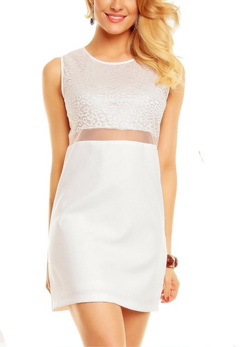 Mini abito bianco donna