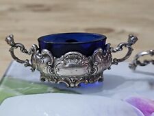 Saliera Vintage In Argento 800 E Vetro