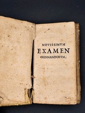 Libro Antico 1707 NOVISSIMUM EXAMEN ORDINANDORUM - Venezia Barocco 