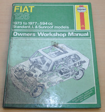 FIAT 126 594cc 1973 - 1977 Motor Workshop Manual Haynes Reparaturanleitung H305