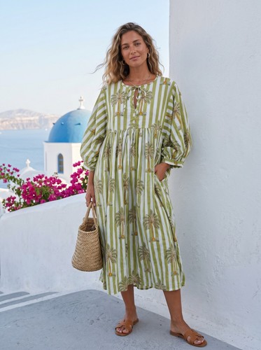Handmade blue striped cotton - handmade,