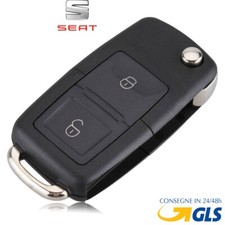 ??Cover Guscio Chiave 2 Tasti Telecomando  SEAT Toledo Leon Skoda + logo VW