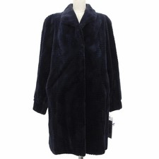 Cappotto SAGA VISONE visone tosato vera pelliccia blu scuro F donna usato da JP