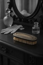 Antica Deliziosa Spazzola Per Unghie In Argento 800 Di Primo ‘900 Decorata