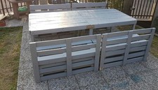 Tavoli con panche e schienali con Pallet Bancali EUR  EPAL arredamento 2,40 mt