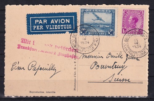 Au652 cartolina aerea 1934 - cartolina,