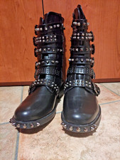 Stivaletti Donna Borchie Anfibi Rock Punk - Usati Come Nuovi, Moda Trendy