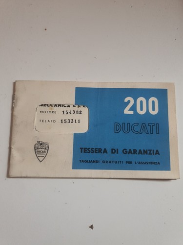 Libretto moto ducati 200 - libretto,