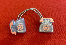 ELASTICI PER CAPELLI - TELEFONI PHONE azzurro rosa vintage Anni '80