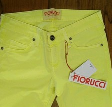FIORUCCI Pantaloni Jeans Donna/Ragazza Nuovi Slim Stretch Vita Media Bassa Fluo