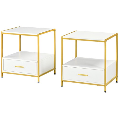 Homcom set comodini con - 2,