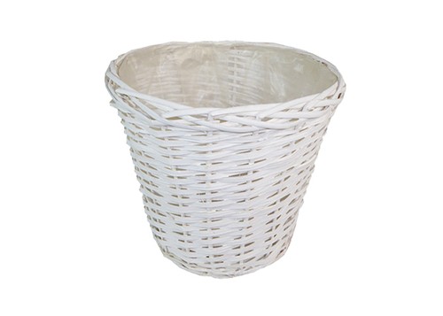 Cachepot bianco vimini - cachepot,