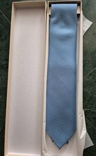 Cravatta mod. Rolex in seta disegno diagonale colore celeste blu