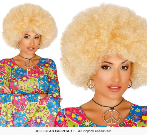 Parrucca bionda riccia afro - bionda,