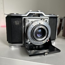 Macchina fotografica pieghevole Zeiss Ikon con custodia in pelle originale