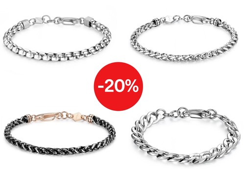 Bracciale uomo acciaio - , catena