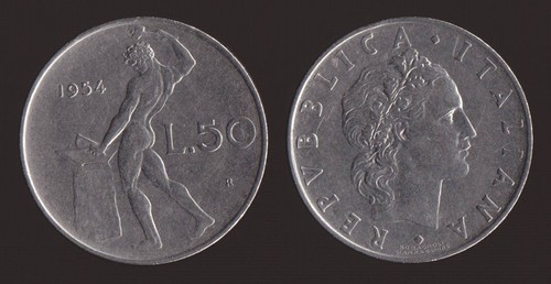 Lire 1954 vulcano italia - 1954,