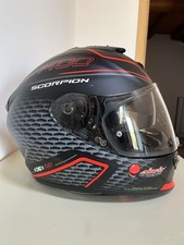 SCORPION Casco Moto Strada Integrale EXO-1400 Air Carbon Solid Nero rosso