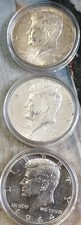 Mezzo dollaro Kennedy 1964 - 3 ea - 90% argento - media circolata - in capsule