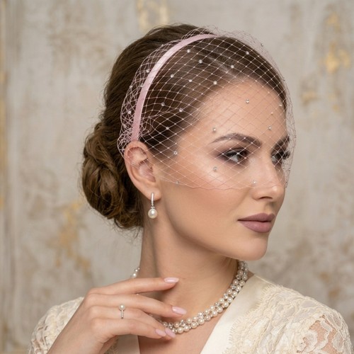 Fascia fascinator velluto rosa - fascinator,