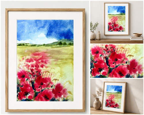 Quadro acquerello paesaggio