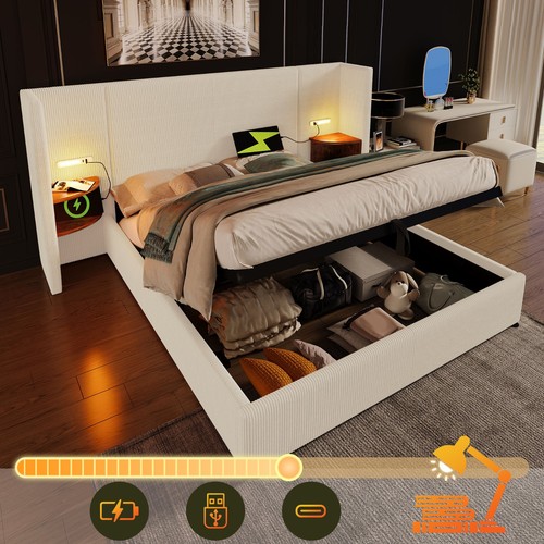 Letto 160x200 cord beige - cm,