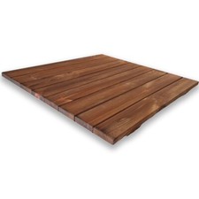 Pedana Doccia Antiscivolo in Legno 70x70 cm, Color TEAK, piedini inclusi