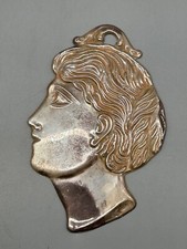 EX VOTO GRAZIA RICEVUTA VOLTO DONNA RAGAZZA PROFILO ARGENTO