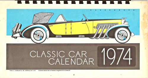 1974 calendario auto - "1974:,